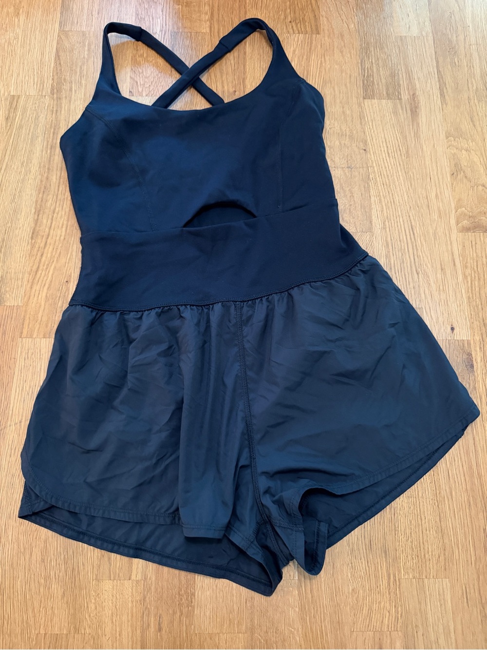Free People Movement SMALL Black Righteous One Piece Romper Runsie